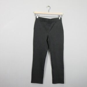 Quince Ultra Stretch Ponte Straight Leg Pants Charcoal XS Petite Office Work